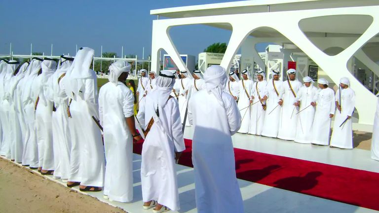 Ceremonial precision: UAE Presidential Guard honoring Her Majesty with impeccable protocol