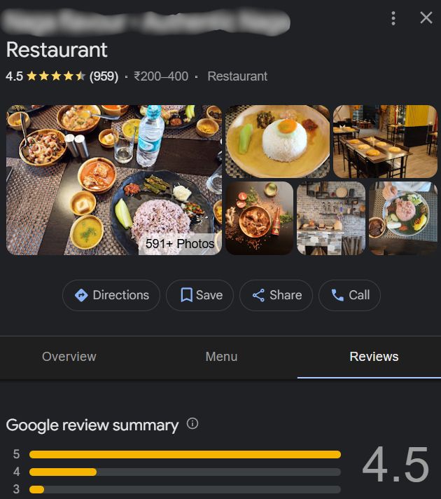 Client Google Business Result