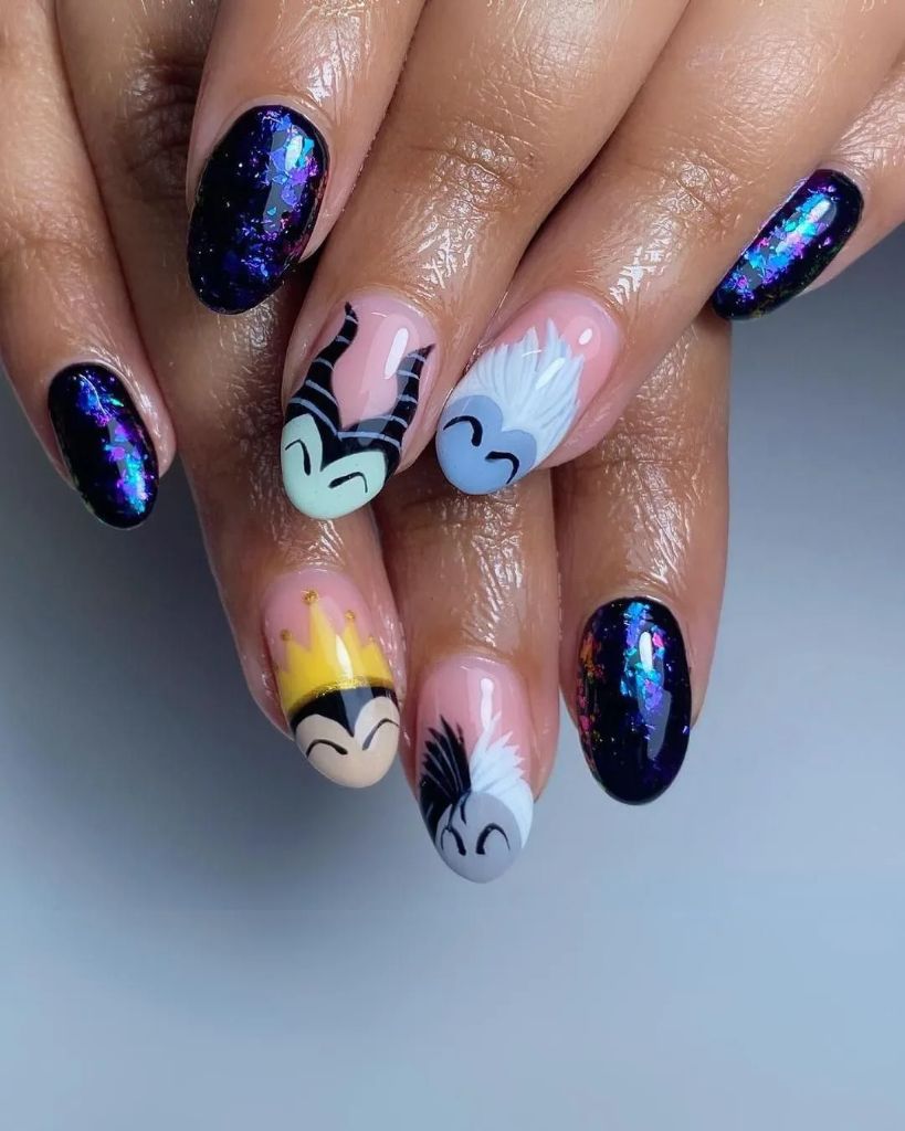 Disney Villain Constellation Halloween Nails