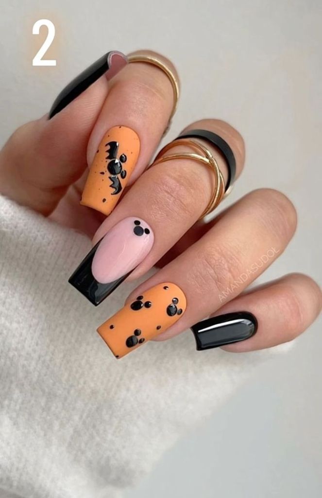 Mickey Paw Print Halloween Nails