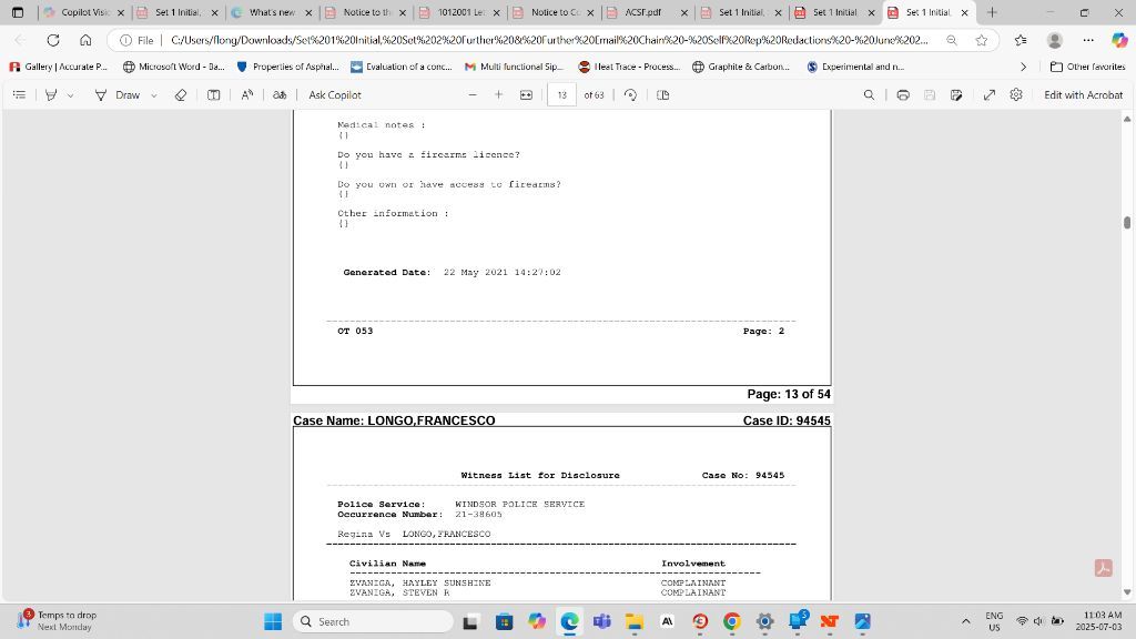 Another witness list page