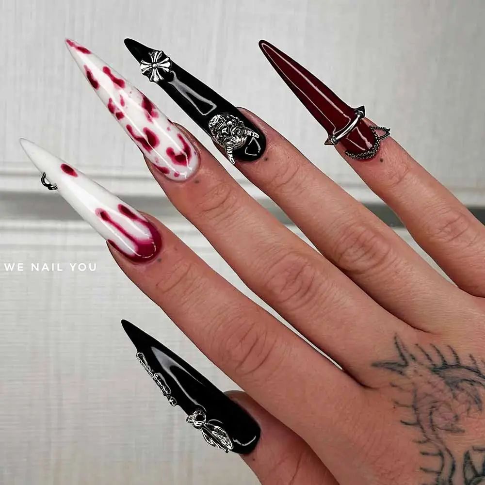 Gothic Hardware Blood Drip Nails