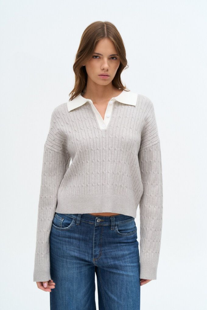 Sweater Polo Gris