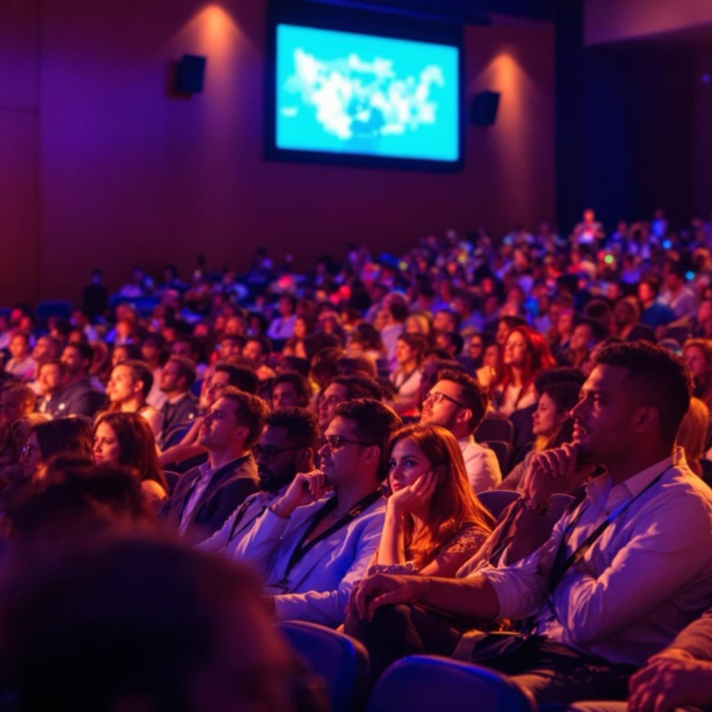 Conference audience engaged during keynote presentation