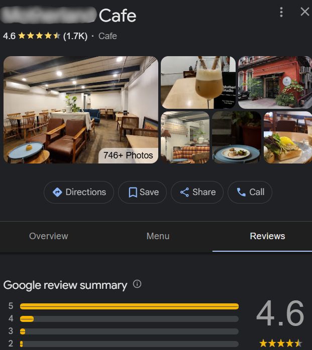 Client Google Business Result