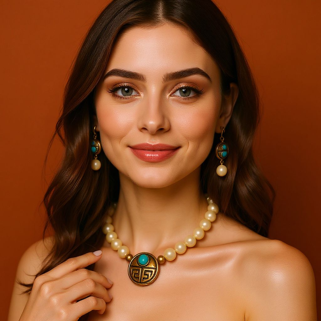 Model wearing Luxury Pearl Jewelry Collection