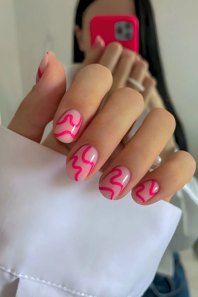 Abstract Pink Waves