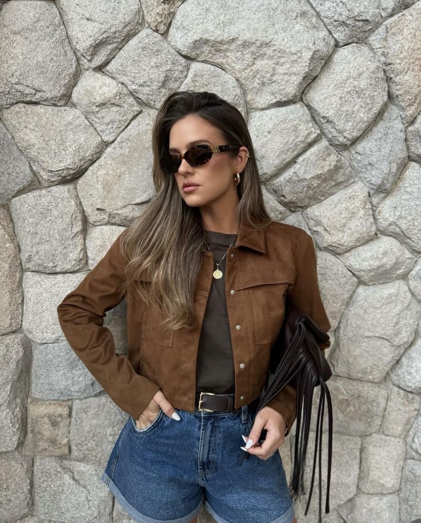 Brown Suede Shirt Jacket
