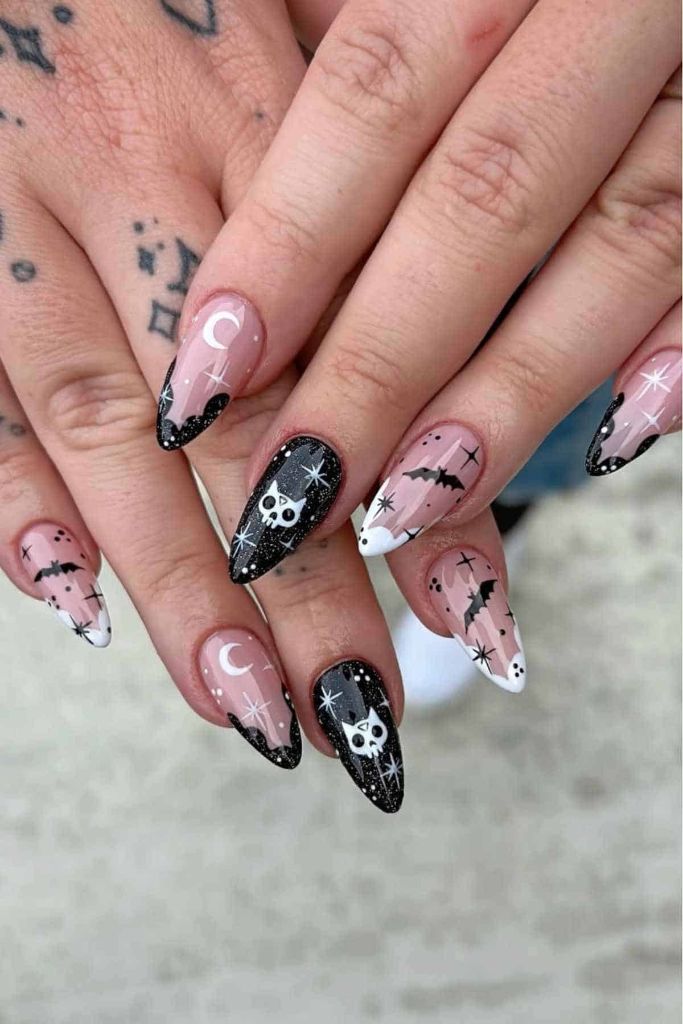 Celestial Halloween Magic Nails
