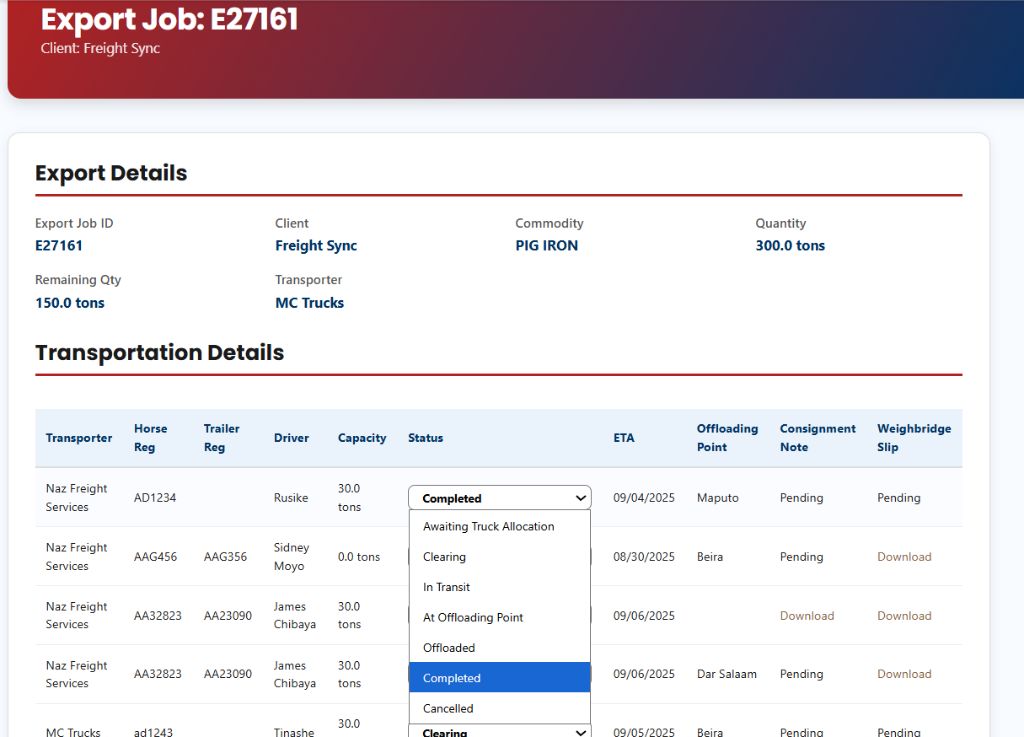 FreightSync Dashboard