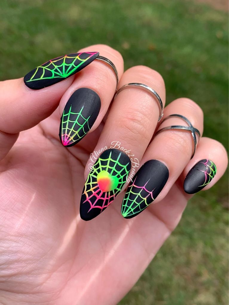 Neon Spider Webs Design