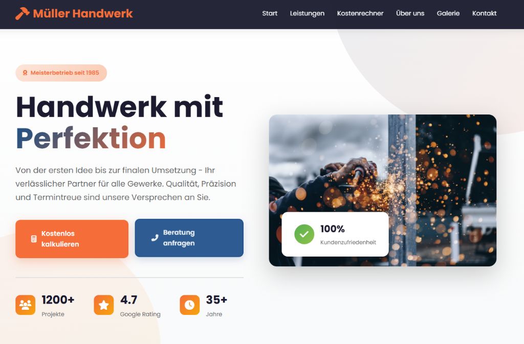 Handwerker Website Screenshot