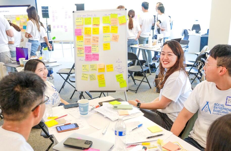 Team collaboration and brainstorming session