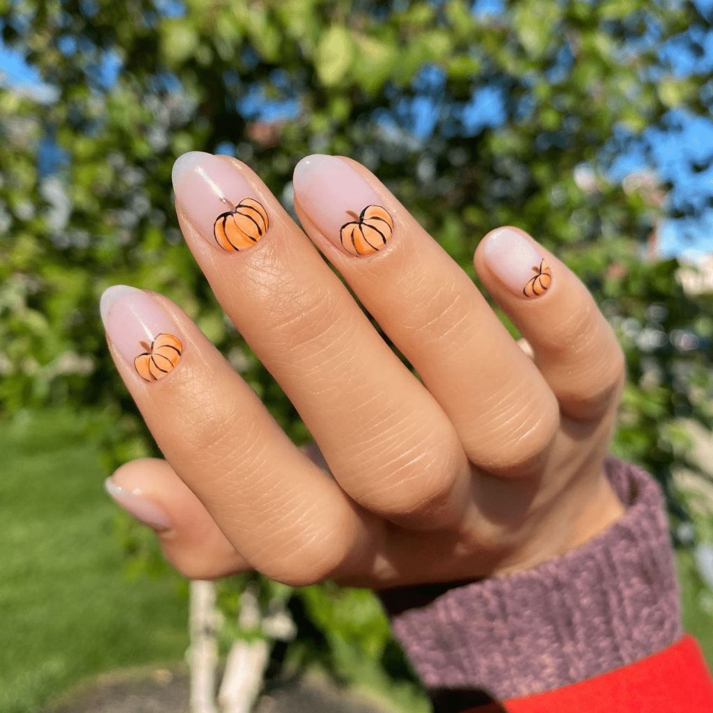 Mixed Purple Halloween Art Nails