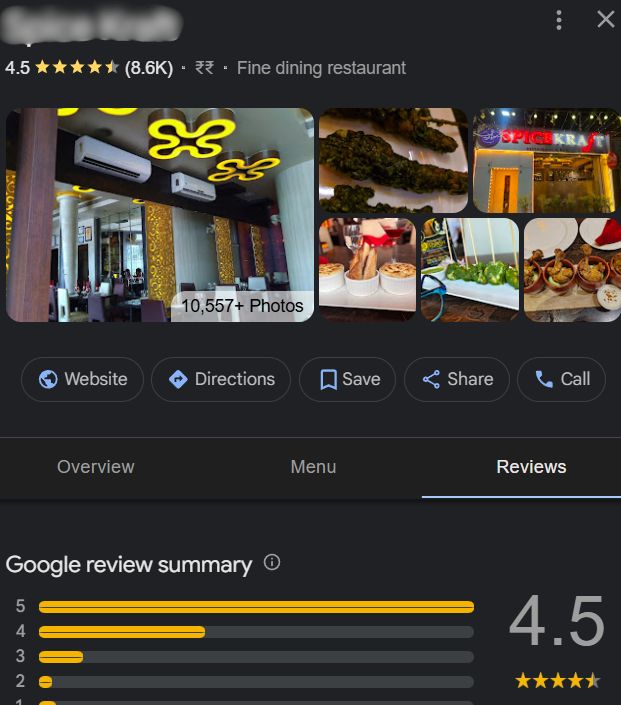 Client Google Business Result