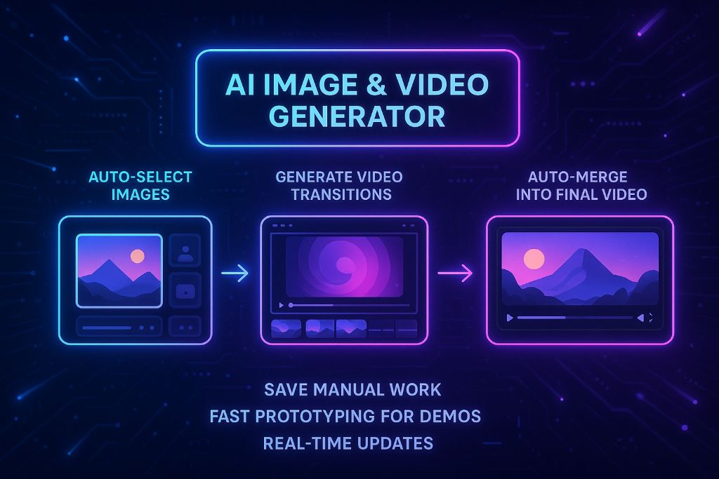 AI Image & Video Generator Workflow: Auto-select Images, Generate Video Transitions, Auto-merge into Final Video