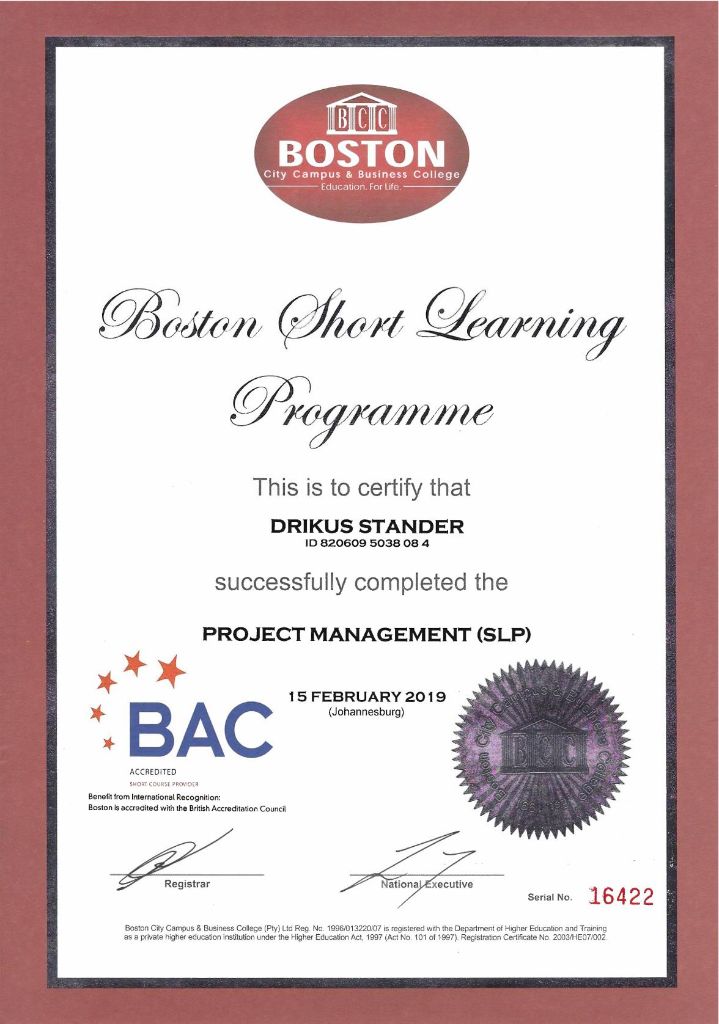 Boston Project Management Certificate