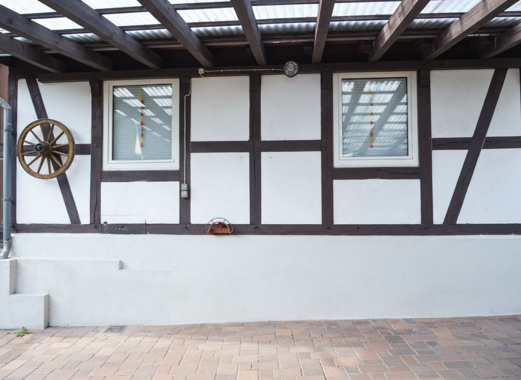 Fachwerkfassade im Innenhof