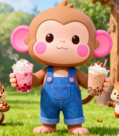 可愛猴子吉祥物