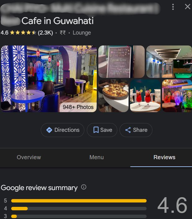 Client Google Business Result