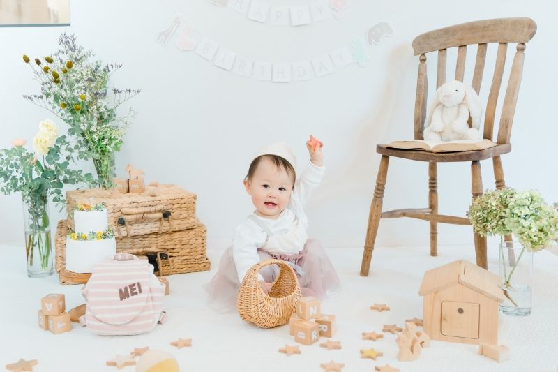 1歳誕生日の記念撮影