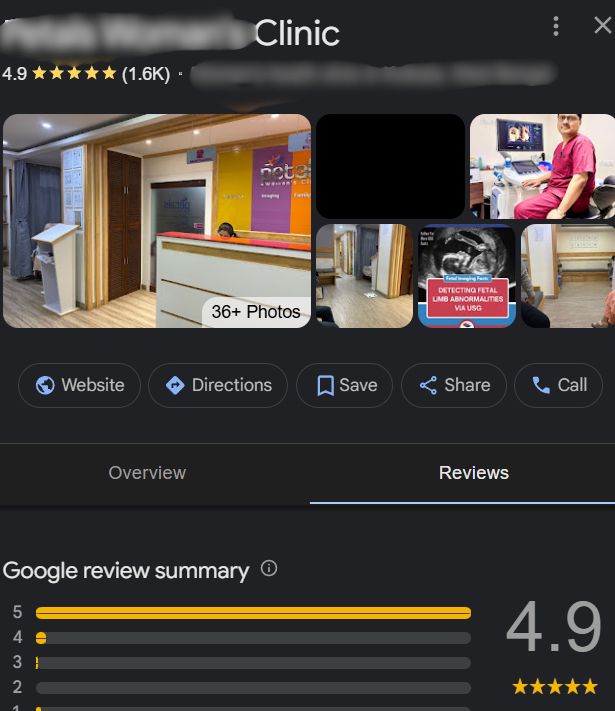 Client Google Business Result