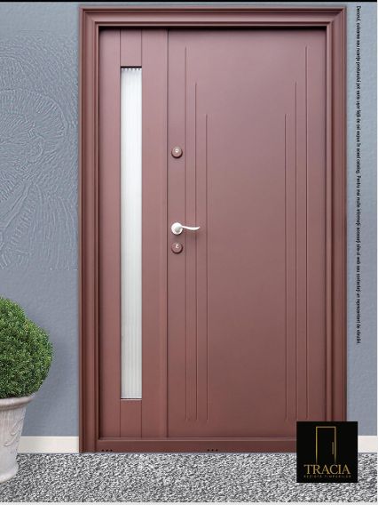 Ușă Metalică Tracia - Modern Brown Vertical