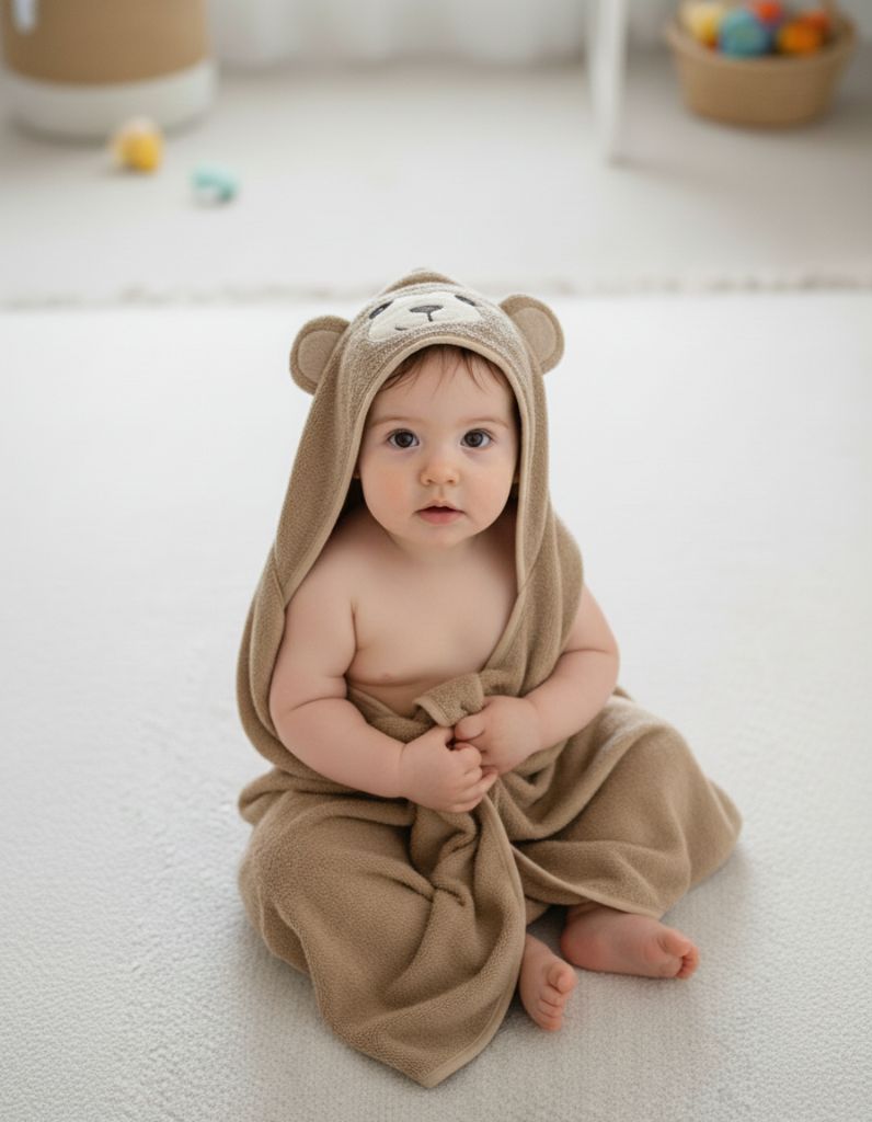 Baby sitting looking up